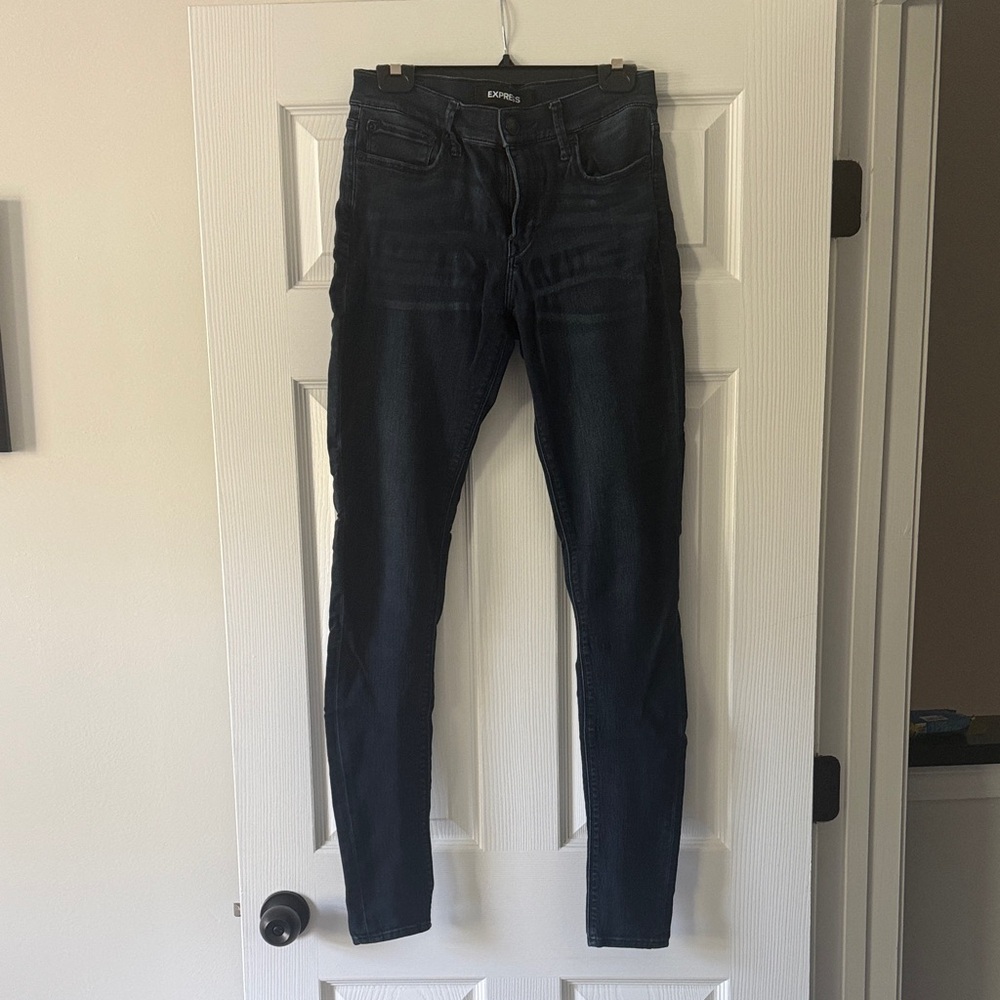 Express Women's Dark Blue Skinny Jeans